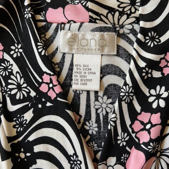 Elana by Tanner Floral Print Silk Wrap Blouse Size 14 - Picture 5 of 6